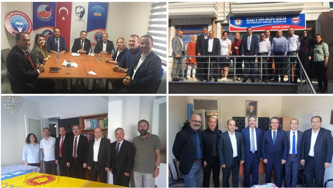 İl Milli Eğitim Müdürümüz Sayın Dr. Önder Arpacı, Edirne'deki Eğitim, Öğretim ve Bilim Hizmetleri Kolundaki Sendikaları Ziyaret Etti.