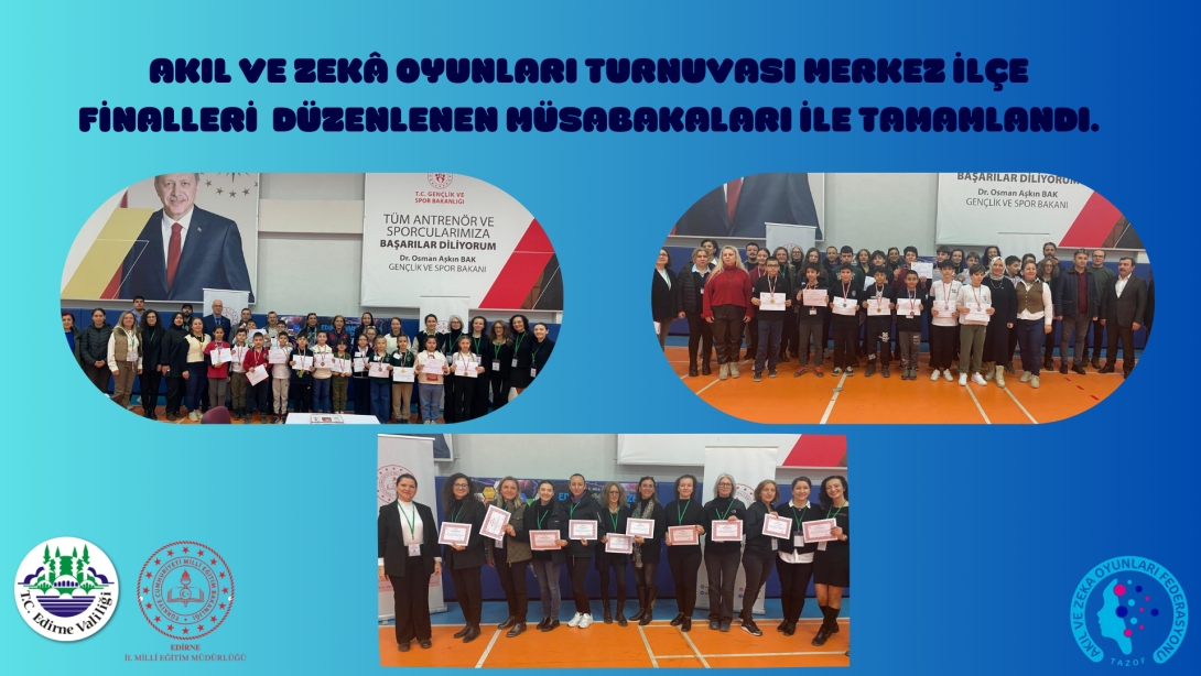 Akıl ve Zekâ Oyunları Turnuvası Merkez İlçe Finalleri İkinci Gününde Ortaokul öğrencilerimiz arasında Düzenlenen Final Müsabakaları ile Tamamlandı.